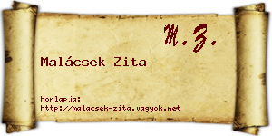 Malácsek Zita névjegykártya